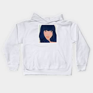 Illustration Girl Portrait Kids Hoodie